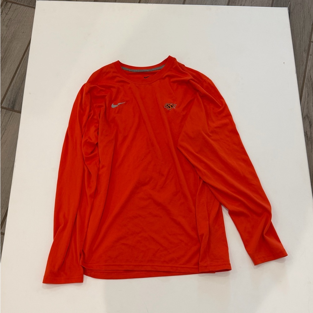 Nike Orange Long-Sleeve Dri-FIT Team Shirt with OSU Logo